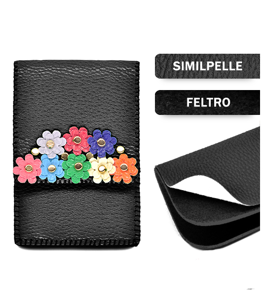 Porta smartphone similpelle (Kit fai-da-te) - Nero