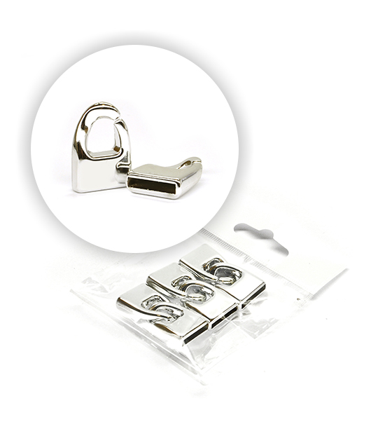 Bracelets closing "lock" (3 pcs.) 40x18 mm - Silver