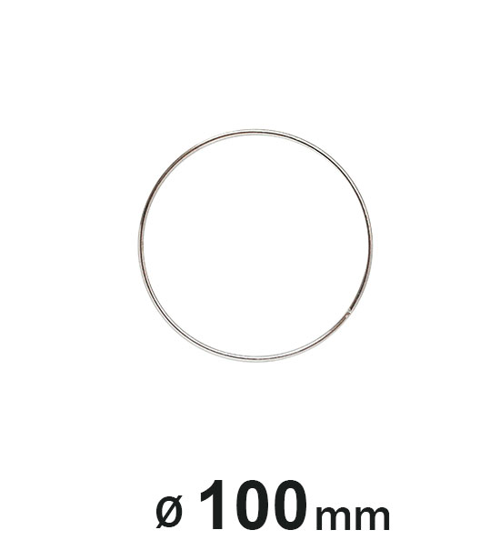 Anello in metallo Pz.1 diametro cm. 10 - Cromo - Clicca l'immagine per chiudere