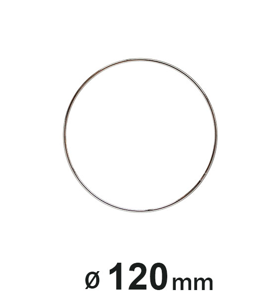 Anello in metallo Pz.1 diametro cm. 12 - Cromo - Clicca l'immagine per chiudere