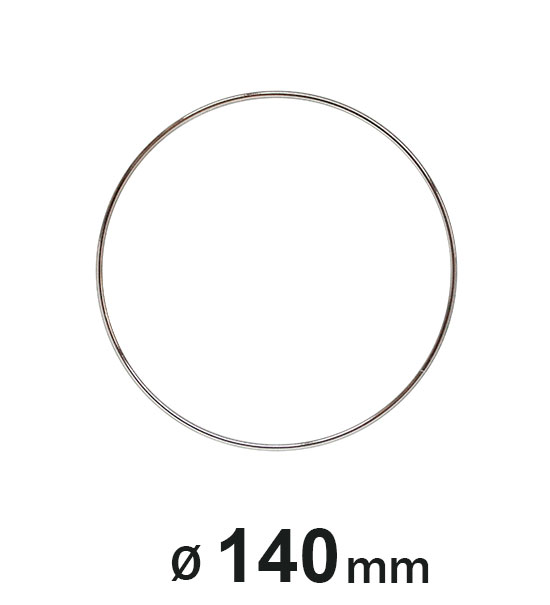 Anello in metallo Pz.1 diametro cm. 14 - Cromo - Clicca l'immagine per chiudere