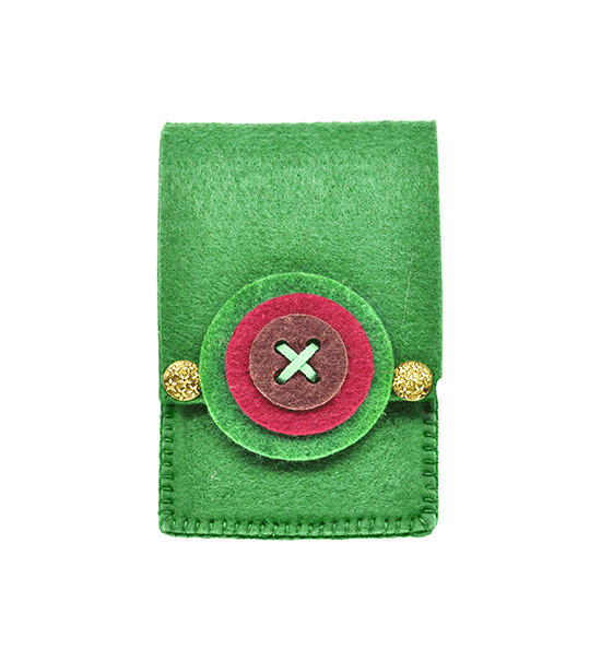 Porta smartphone bottone (Kit fai-da-te) - Verde prato