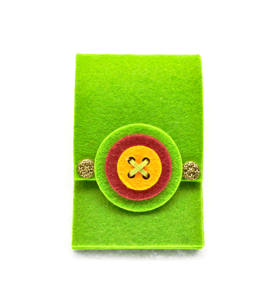 Porta smartphone bottone (Kit fai-da-te) - Verde mela - Clicca l'immagine per chiudere
