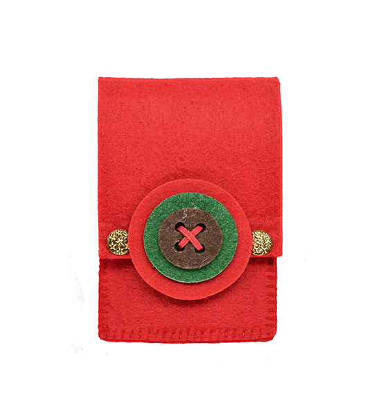 Porta smartphone bottone (Kit fai-da-te) - Rosso