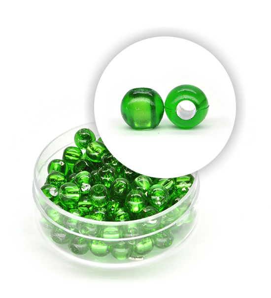 Perle plastica con anima argentata (8,5g circa) 6 mm ø - Verde - Clicca l'immagine per chiudere
