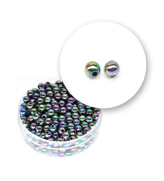 Perle tonde liscie acrilico (9,5 grammi) ø 4 mm - Scarabeo