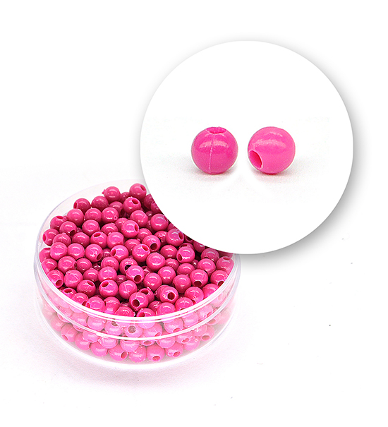 Smooth acrylic bead (11 grams) ø 4 mm - Fuchsia