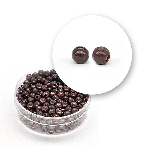 Perle liscie acrilico (11 grammi) ø 4 mm - Marrone