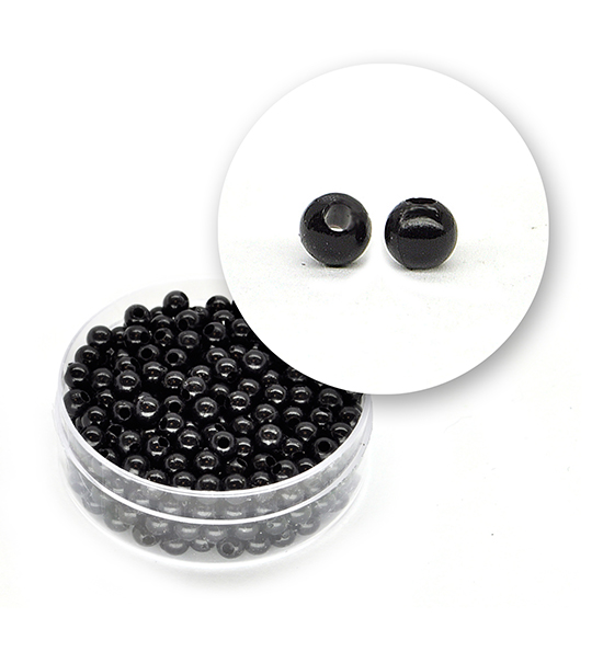 Perle liscie acrilico (11 grammi) ø 4 mm - Nero