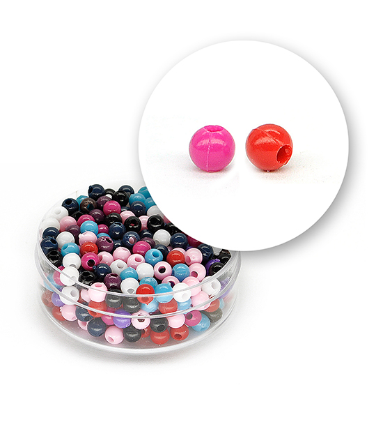 Perle liscie acrilico (11 grammi) ø 4 mm - Multicolor