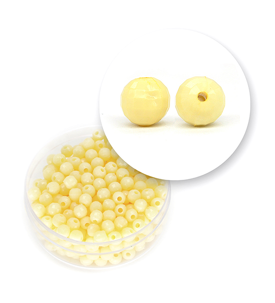 Perle sfaccettate acrilico (11 grammi) 4 mm - Avorio