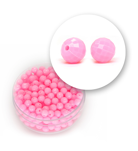 Perle sfaccettate acrilico (11 grammi) 4 mm - Rosa