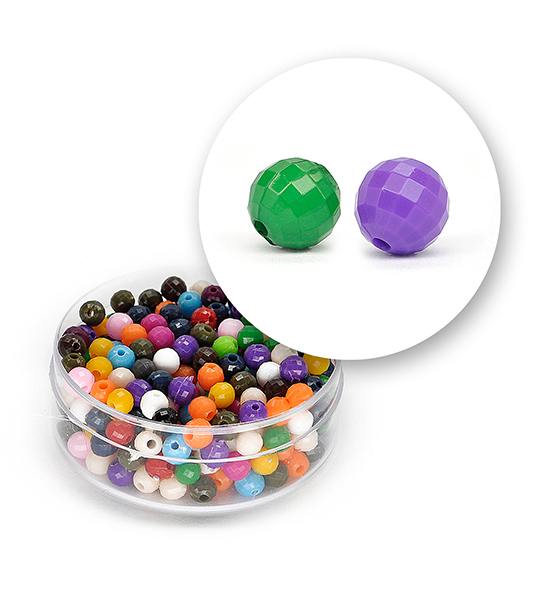 Perlas en acrílico facetadas (11 gramos) Ø 4 mm - Multicolor