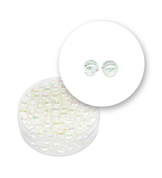 Perle tonde liscie acrilico (10 grammi) ø 5 mm - Trasparente