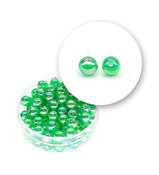 Perle tonde liscie acrilico (10 grammi) ø 6 mm - Verde