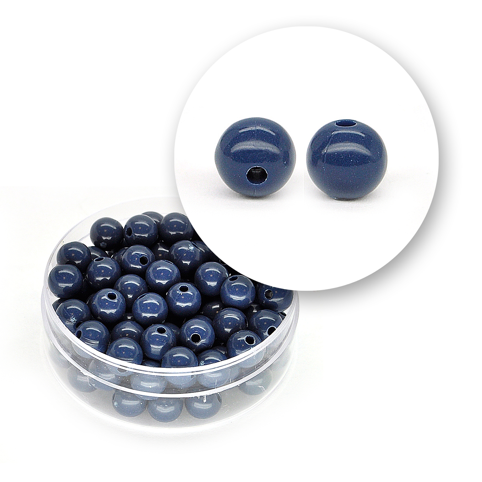 Perle liscie acrilico (12 grammi) ø 6 mm - Blu