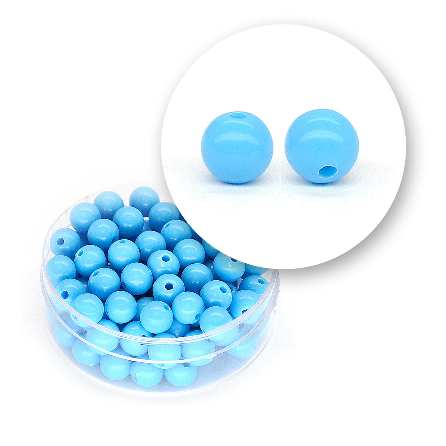 Perle liscie acrilico (12 grammi) ø 6 mm - Cielo