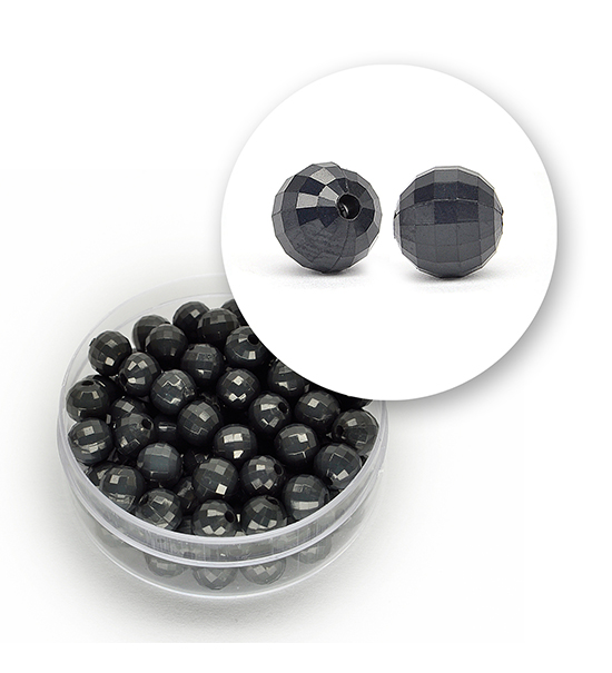 Perle sfaccettate acrilico (12 grammi) 6 mm - Grigio