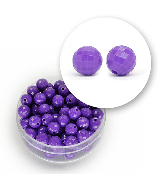 Perle sfaccettate acrilico (12 grammi) 6 mm - Viola