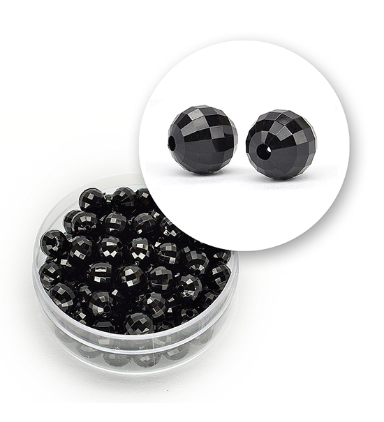 Perlas en acrílico facetadas (12 gramos) Ø 6 mm - Negro