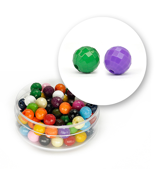 Perlas en acrílico facetadas (12 gramos) Ø 6 mm - Multicolor