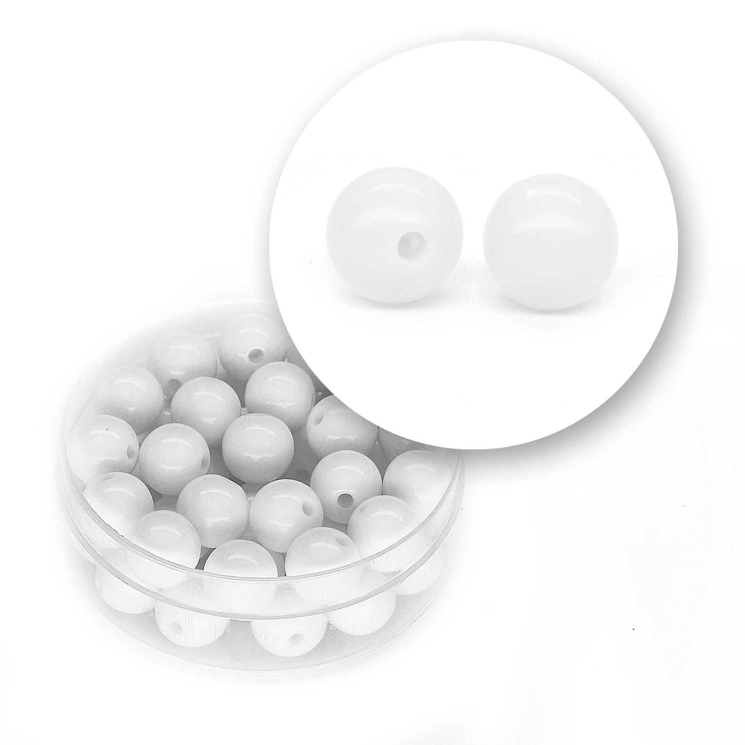 Perle liscie acrilico (11,5 grammi) ø 8 mm - Bianco