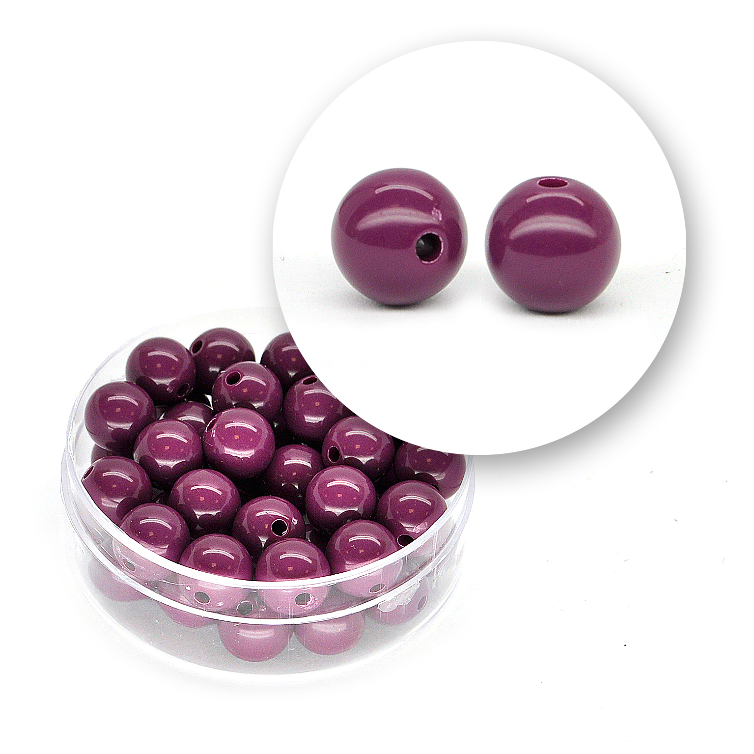 Perle liscie acrilico (11,5 grammi) ø 8 mm - Viola scuro