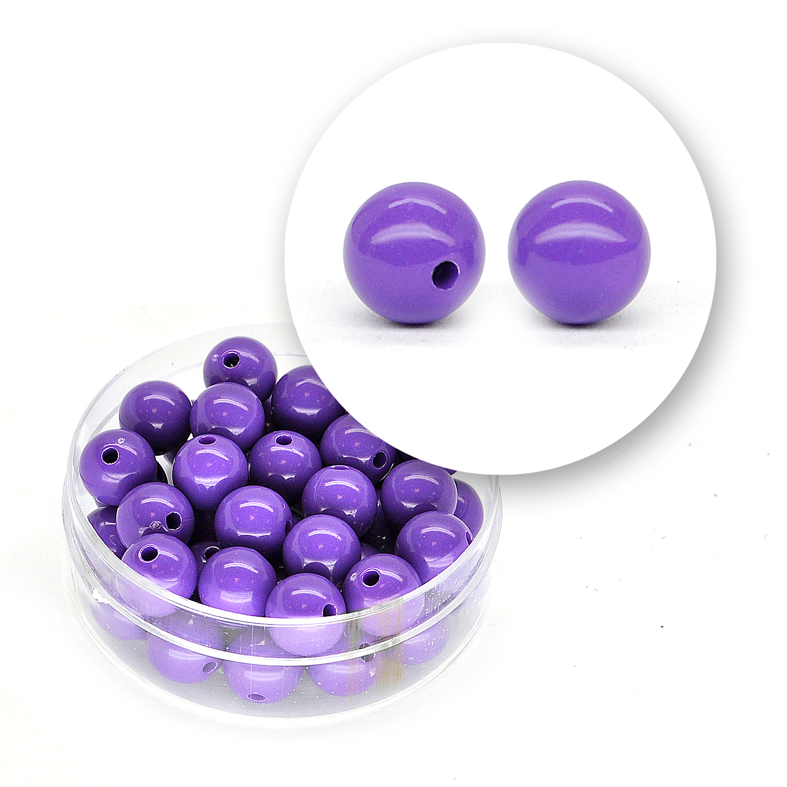 Smooth acrylic bead (11 grams) ø 8 mm - Purple