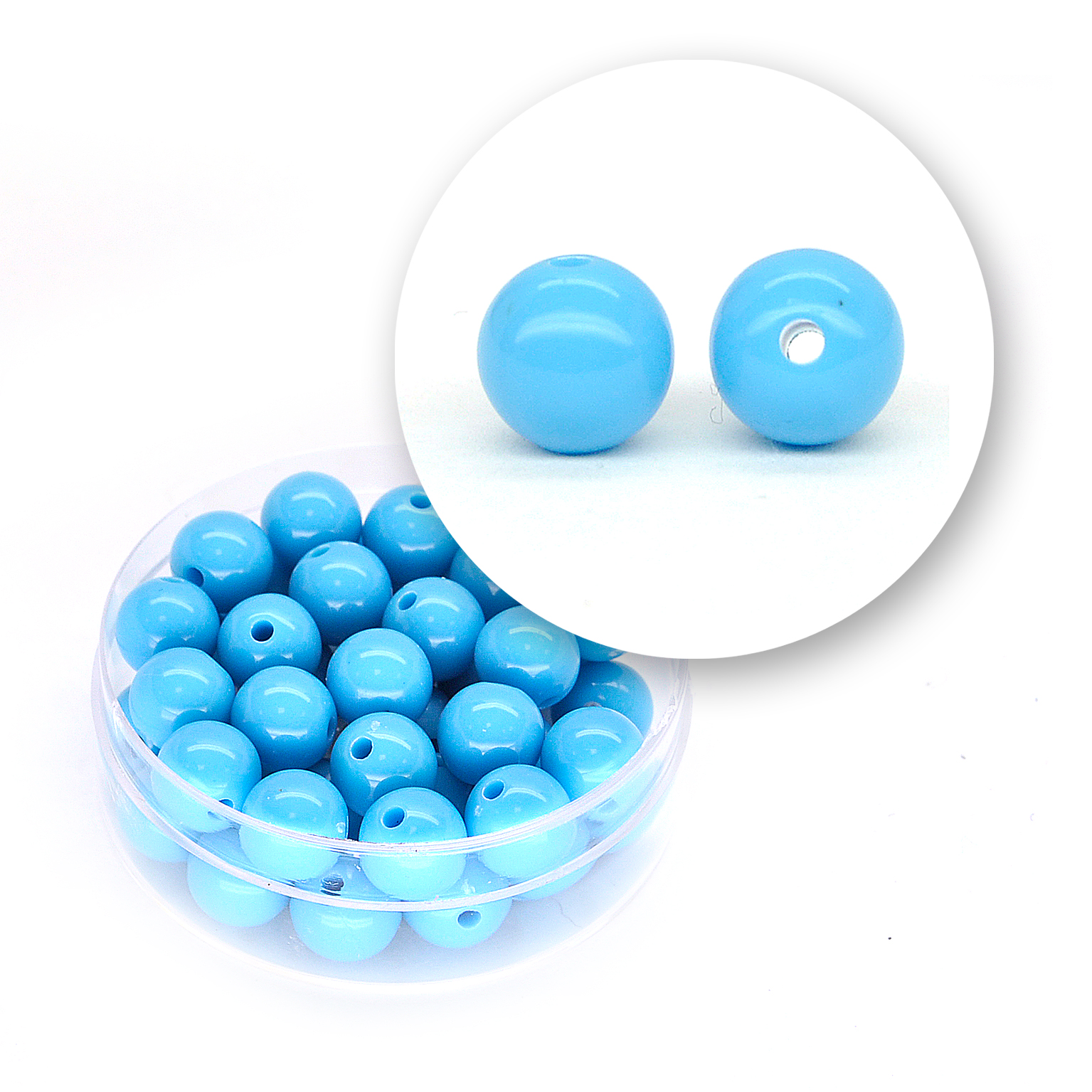 Smooth acrylic bead (11 grams) ø 8 mm - Sky