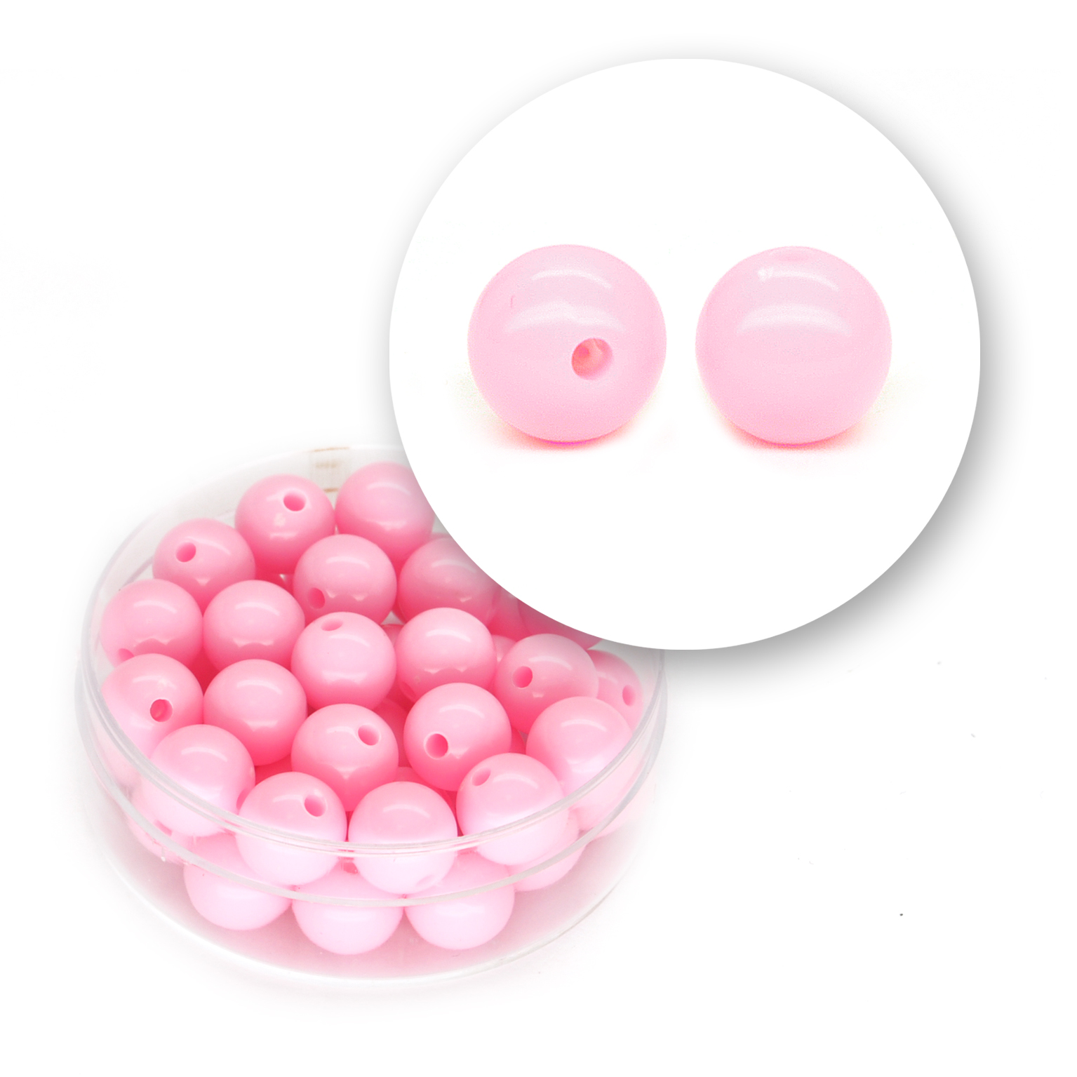 Smooth acrylic bead (11 grams) ø 8 mm - Pink