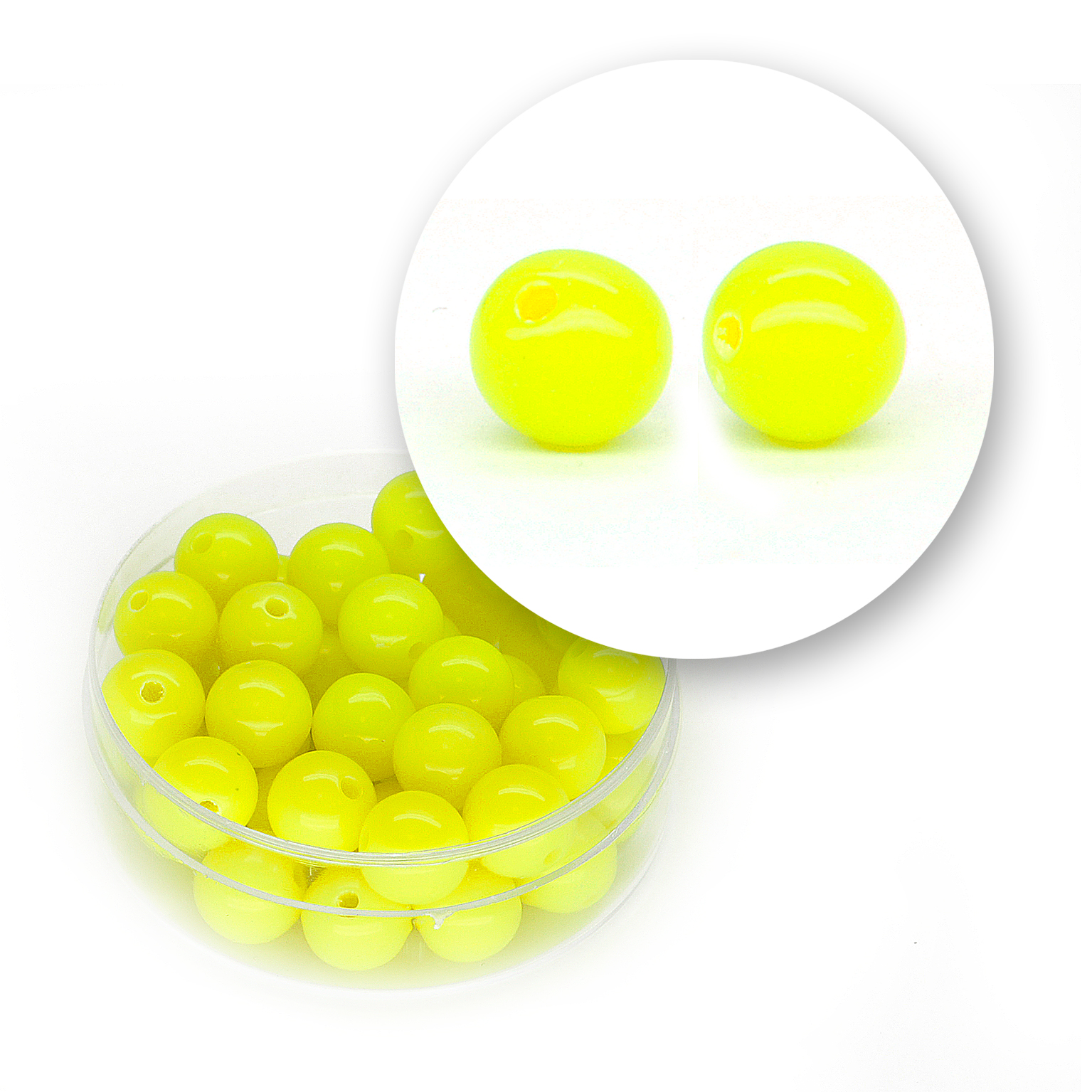 Smooth acrylic bead (11 grams) ø 8 mm - Yellow