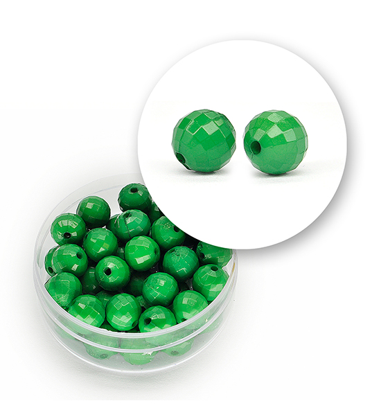 Perle sfaccettate acrilico (11,3 grammi) 8 mm - Verde prato