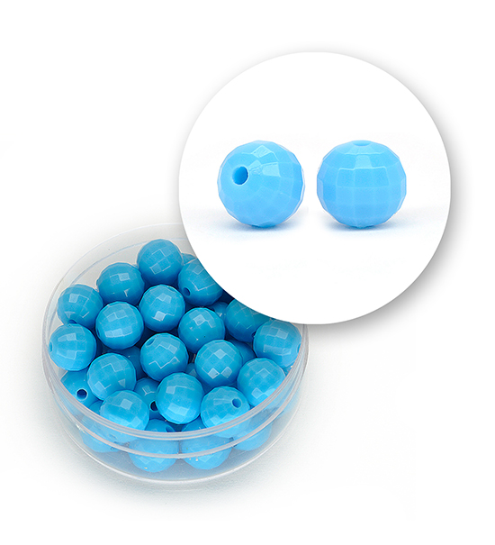 Perle sfaccettate acrilico (11,3 grammi) 8 mm - Cielo