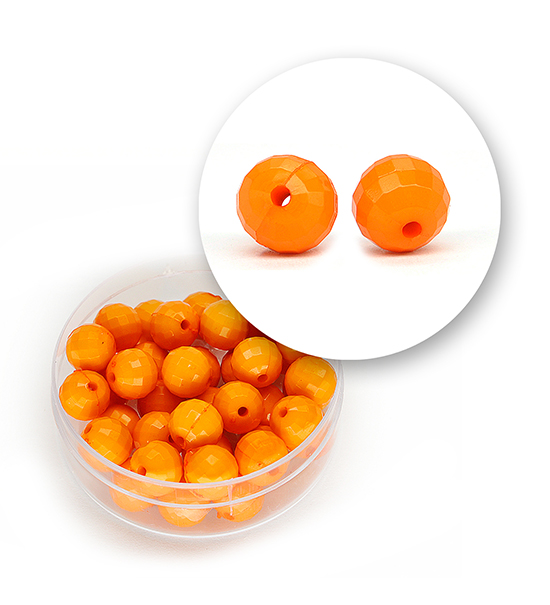 Perle sfaccettate acrilico (11,3 grammi) 8 mm - Arancione