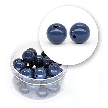 Perle liscie acrilico (17,3 grammi) ø 10 mm - Blu