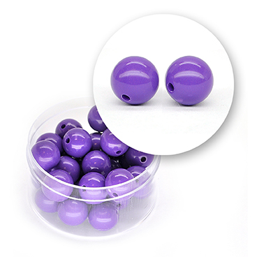 Smooth acrylic bead (17 grams) ø 10 mm - Purple