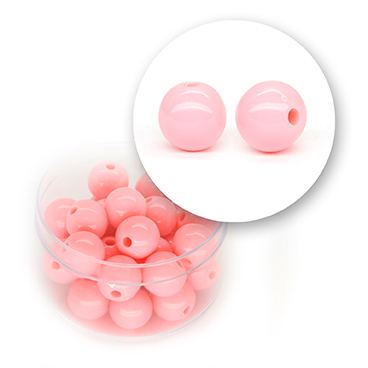 Perle liscie acrilico (17,3 grammi) ø 10 mm - Rosa
