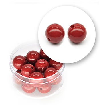 Smooth acrylic bead (22 grams) ø 12mm - Red