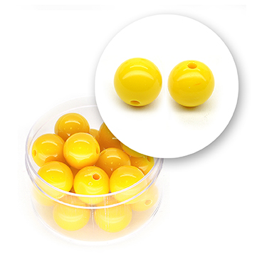 Smooth acrylic bead (22 grams) ø 12mm - Yellow