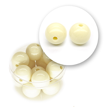Smooth acrylic bead (25 grams) ø 14 mm - Ivory