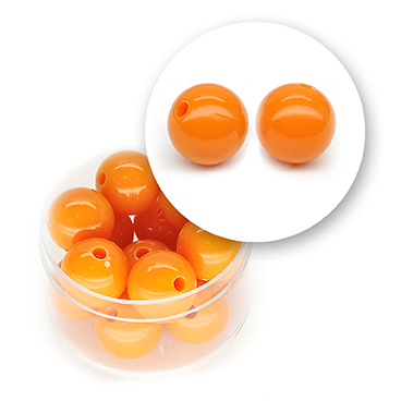 Smooth acrylic bead (25 grams) ø 14 mm - Orange