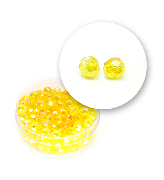 Perle sfaccettate plastica colore AB (11 g) Ø 5 mm - Giallo