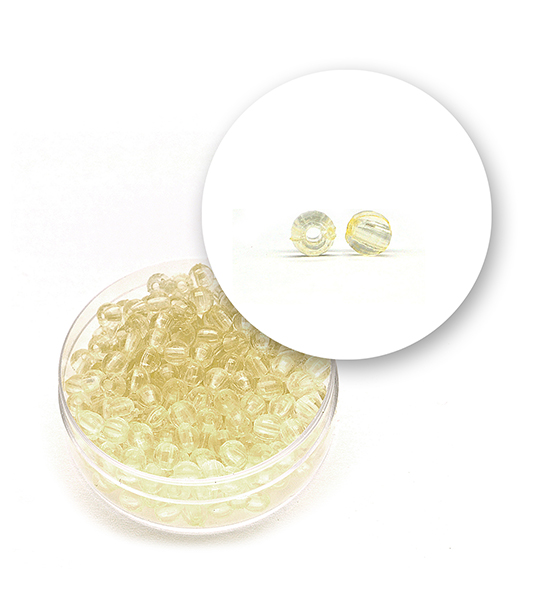 Perle sfaccettate trasparenti (11 grammi) Ø 4 mm - Avorio