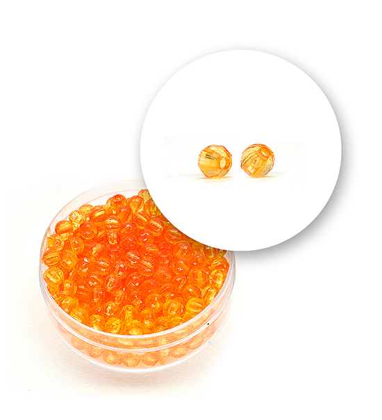 Transparent faceted beads (11 grams) Ø 4 mm - Orange