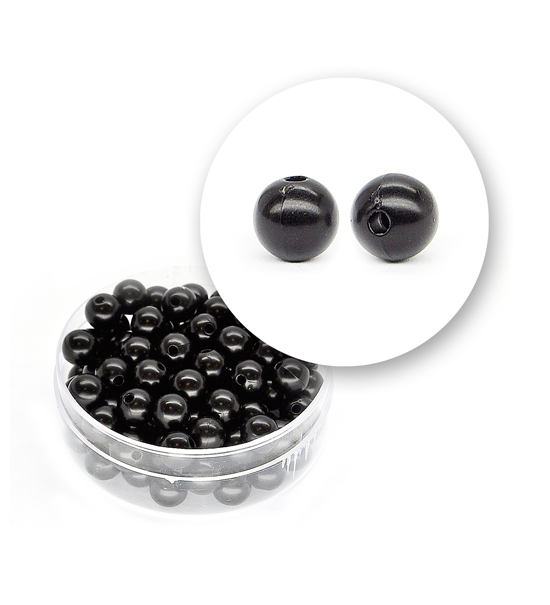 Perle nere tonde (12 grammi) - ø 6 mm