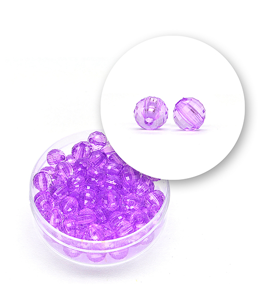 Perle sfaccettate trasparenti (12 grammi) Ø 6 mm - Lilla