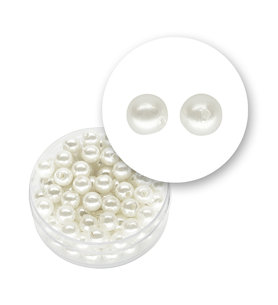 Perla "esférico" (9,2 gramos) de Ø 7 mm - Blanco Perlado