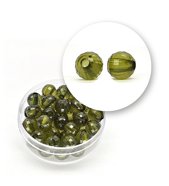 Perlas facetadas transparente (11,3 g) 8 mm - Verde pàlido