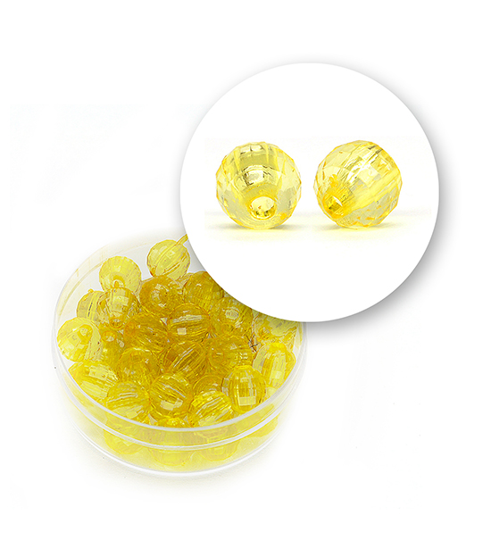 Perle sfaccettate trasparenti (11,3 grammi) Ø 8 mm - Giallo