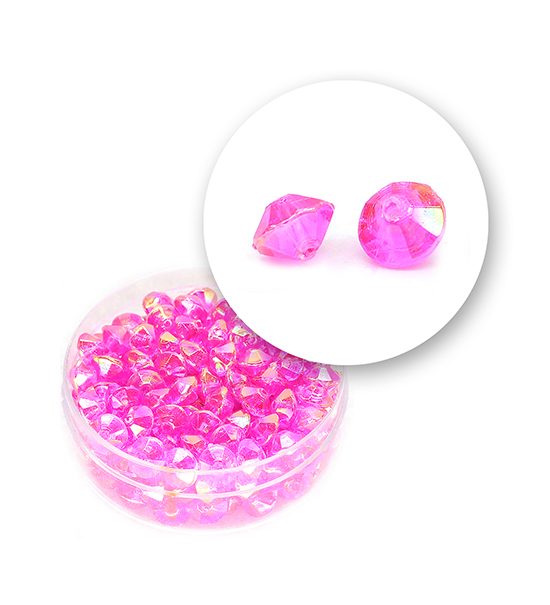 Faceted diamonds col. AB (11 grams) 6x4 mm - Pink fuchsia